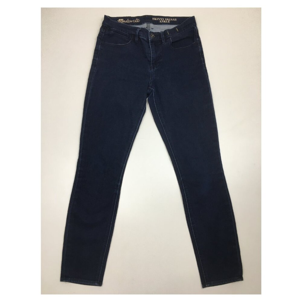 MADEWELL Dark Wash 5 Pocket Logo Hardware Skinny Skinny Ankle Jeans